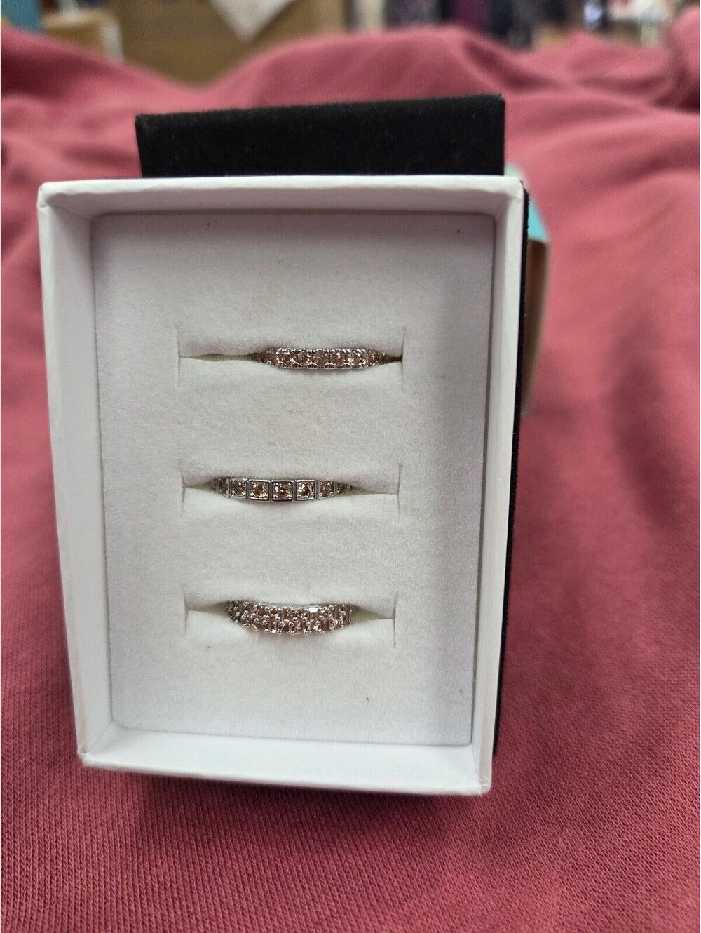 Bomb Party Rise & Slay Ring Stack Size 7 Rhodium Smoky Topaz CZ RBP8103